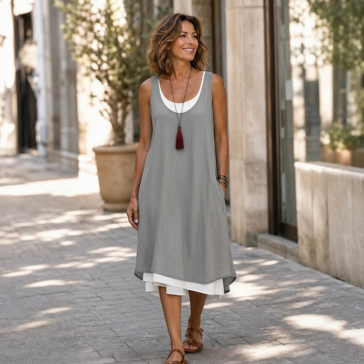 Raffaella Perfetti™ Effortless T-Shirt Dress with Flattering Drape
