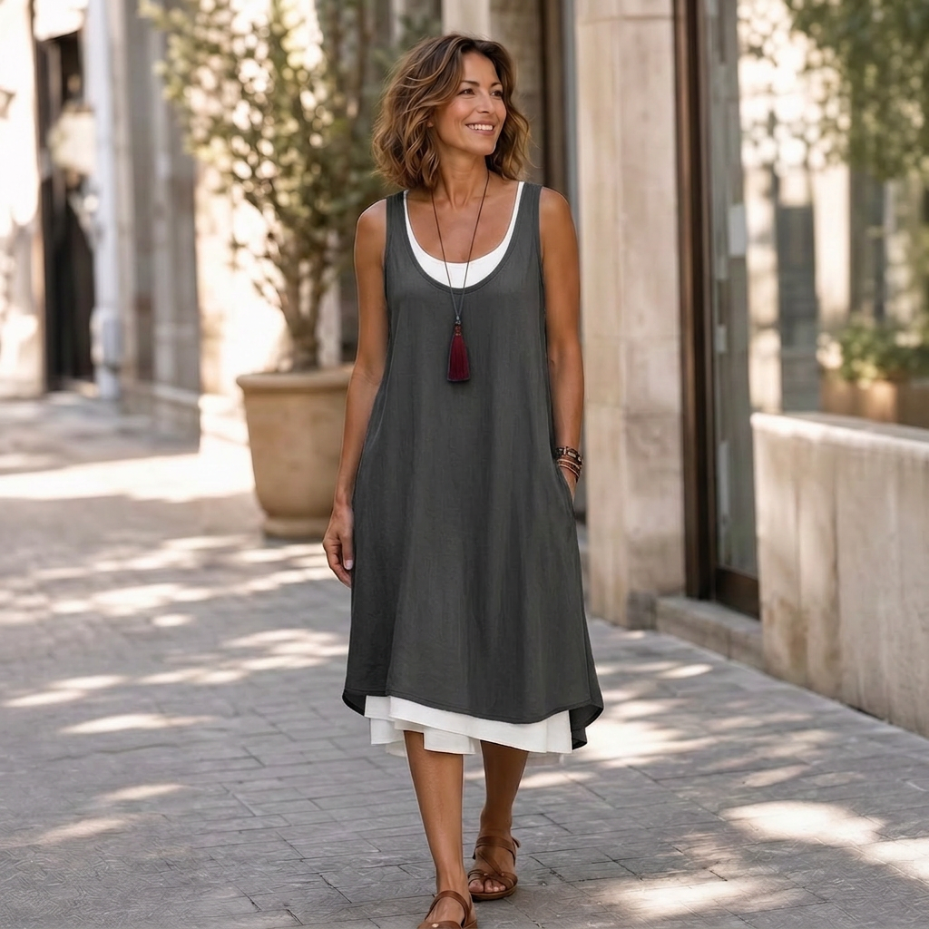 Raffaella Perfetti™ Effortless T-Shirt Dress with Flattering Drape