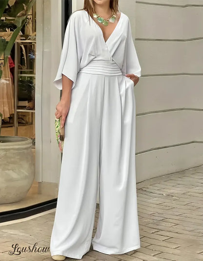 Raffaella Vanucci™ Minimalist Wide-Leg Jumpsuit for All-Day Comfort