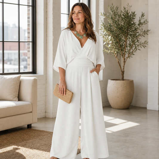 Raffaella Vanucci™ Minimalist Wide-Leg Jumpsuit for All-Day Comfort