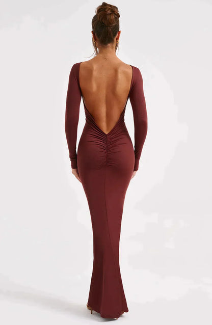 Azaïs™️ Low-cut maxi dress