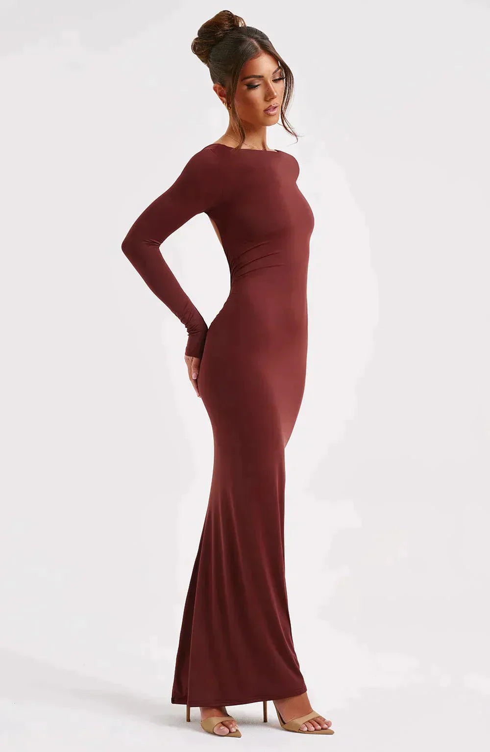 Azaïs™️ Low-cut maxi dress