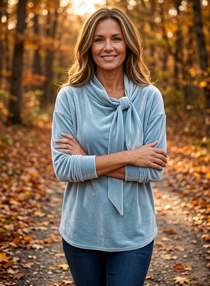Rebecca Boccaccio™ Elegant Bow Neck Top
