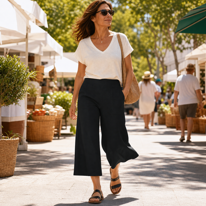 Rebecca Silvi™ Versatile Cropped Wide Leg Pants