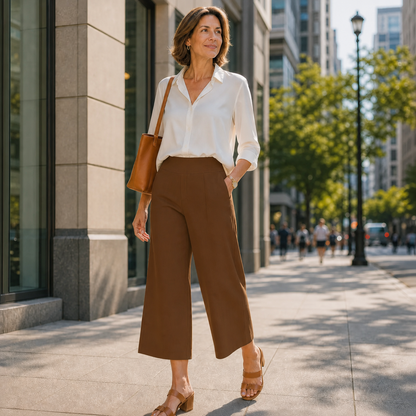 Rebecca Silvi™ Versatile Cropped Wide Leg Pants