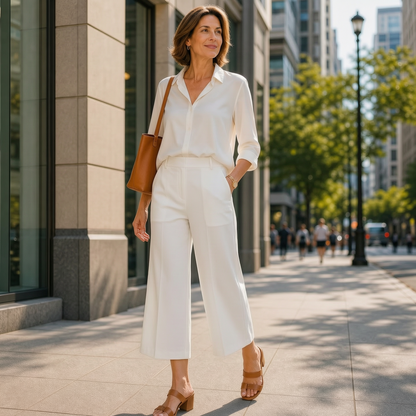 Rebecca Silvi™ Versatile Cropped Wide Leg Pants