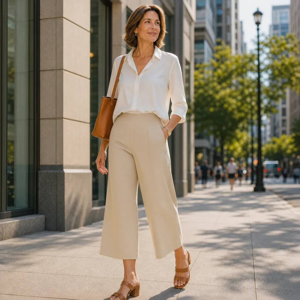 Rebecca Silvi™ Versatile Cropped Wide Leg Pants