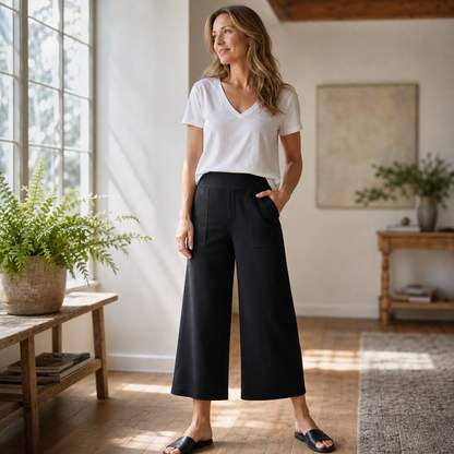 Rebecca Silvi™ Versatile Cropped Wide Leg Pants