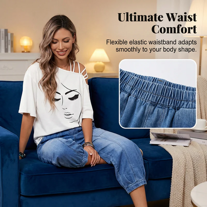 Relaxella™ Soft Waist Casual Cropped Jeans