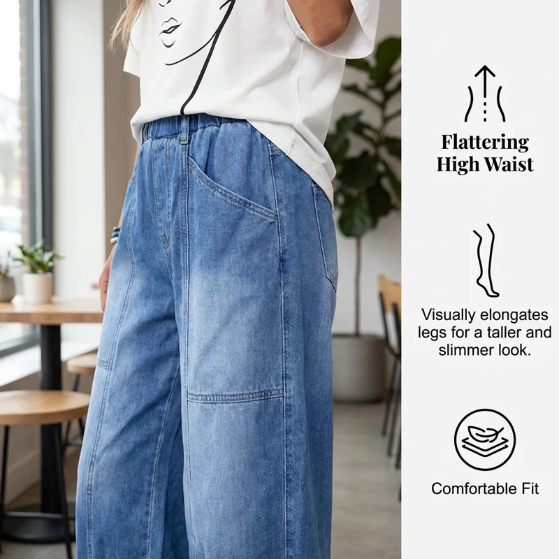 Relaxella™ Soft Waist Casual Cropped Jeans