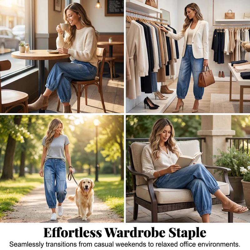 Relaxella™ Soft Waist Casual Cropped Jeans