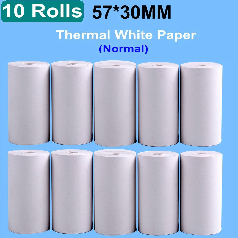 Replacement Thermal Paper Rolls for Portable Photo Printers | 57*30mm