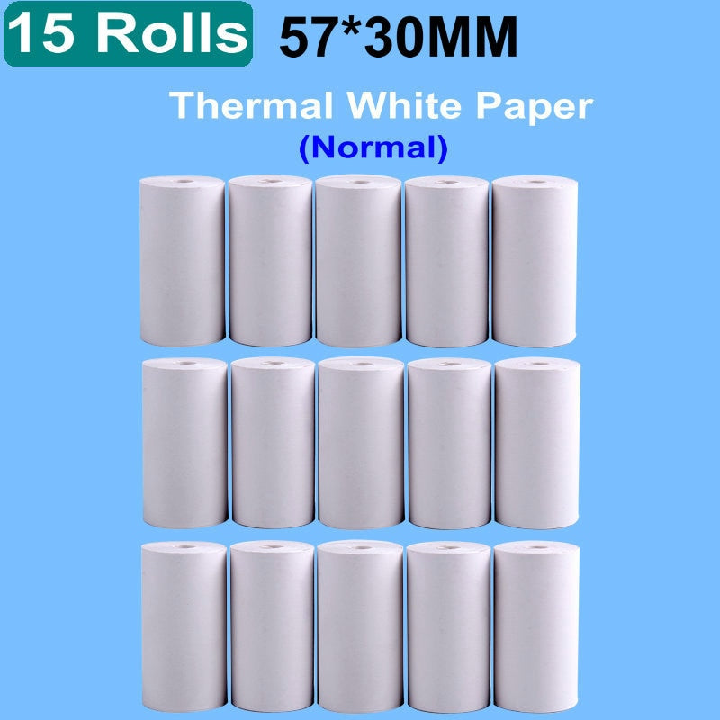 Replacement Thermal Paper Rolls for Portable Photo Printers | 57*30mm