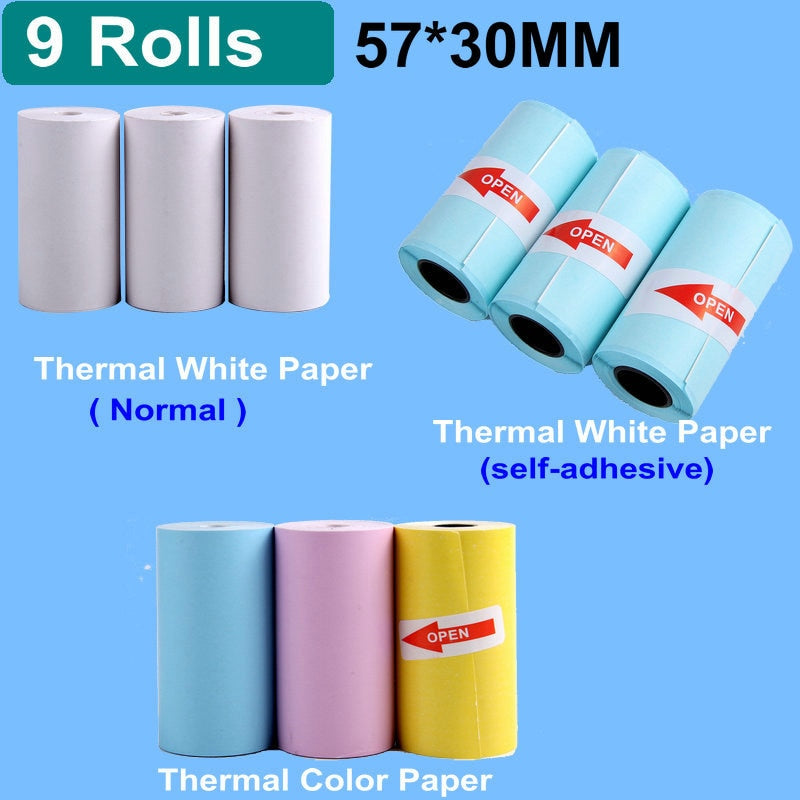 Replacement Thermal Paper Rolls for Portable Photo Printers | 57*30mm