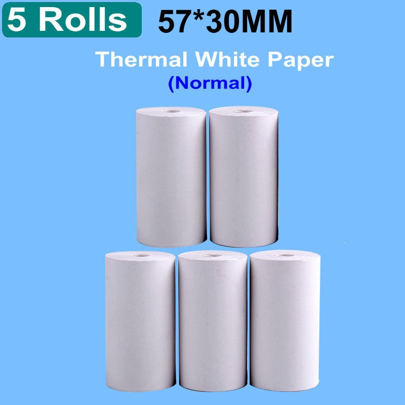 Replacement Thermal Paper Rolls for Portable Photo Printers | 57*30mm