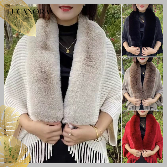 Rosine Robiquet™ Fashionable 2-in-1 scarf and sweater with fur collar