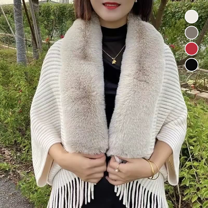 Rosine Robiquet™ Fashionable 2-in-1 scarf and sweater with fur collar