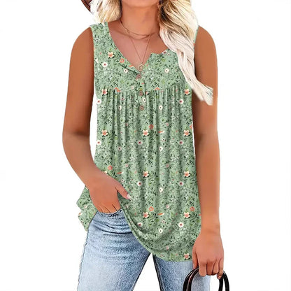 Rosita Eboli™ Breathable Sleeveless Top with Elegant Pattern