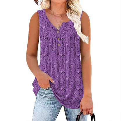 Rosita Eboli™ Breathable Sleeveless Top with Elegant Pattern