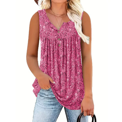 Rosita Eboli™ Breathable Sleeveless Top with Elegant Pattern