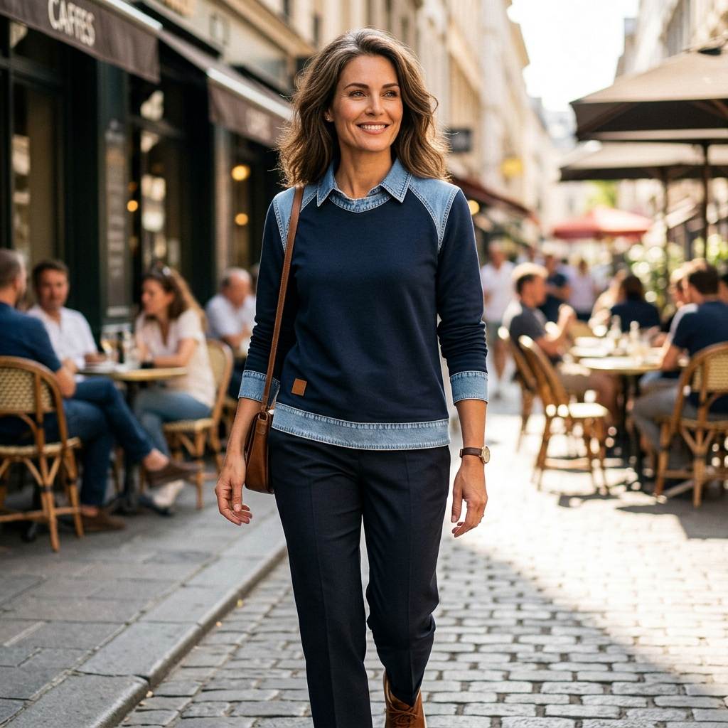 Rossana Casali™ Patchwork Sweatshirt for Effortless Style