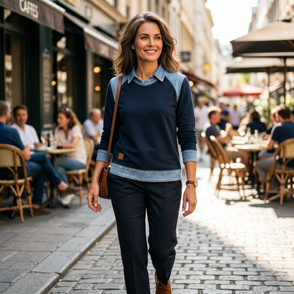 Rossana Casali™ Patchwork Sweatshirt for Effortless Style