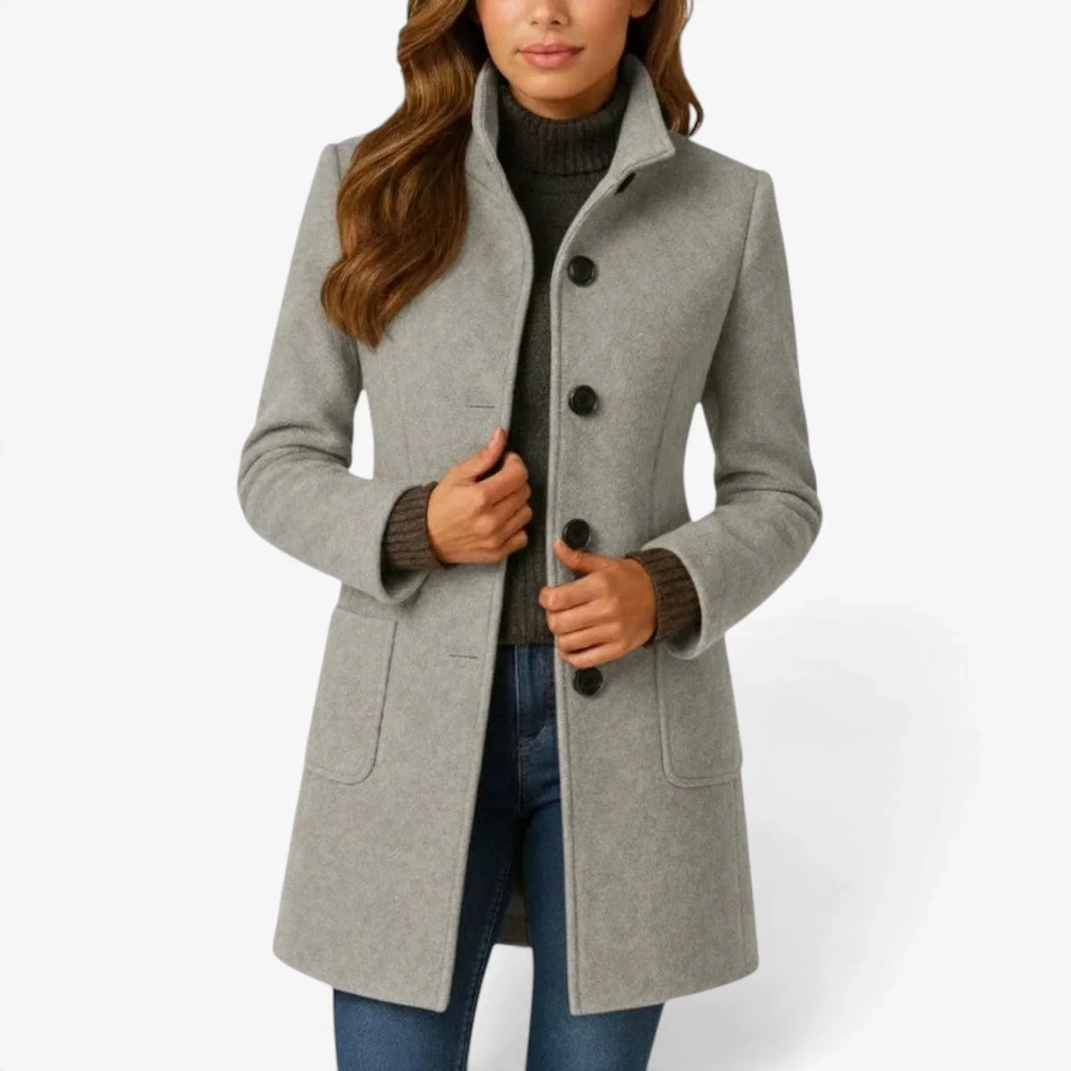 Rossella Balzano™ Versatile Charcoal Overcoat for Work and Weekend