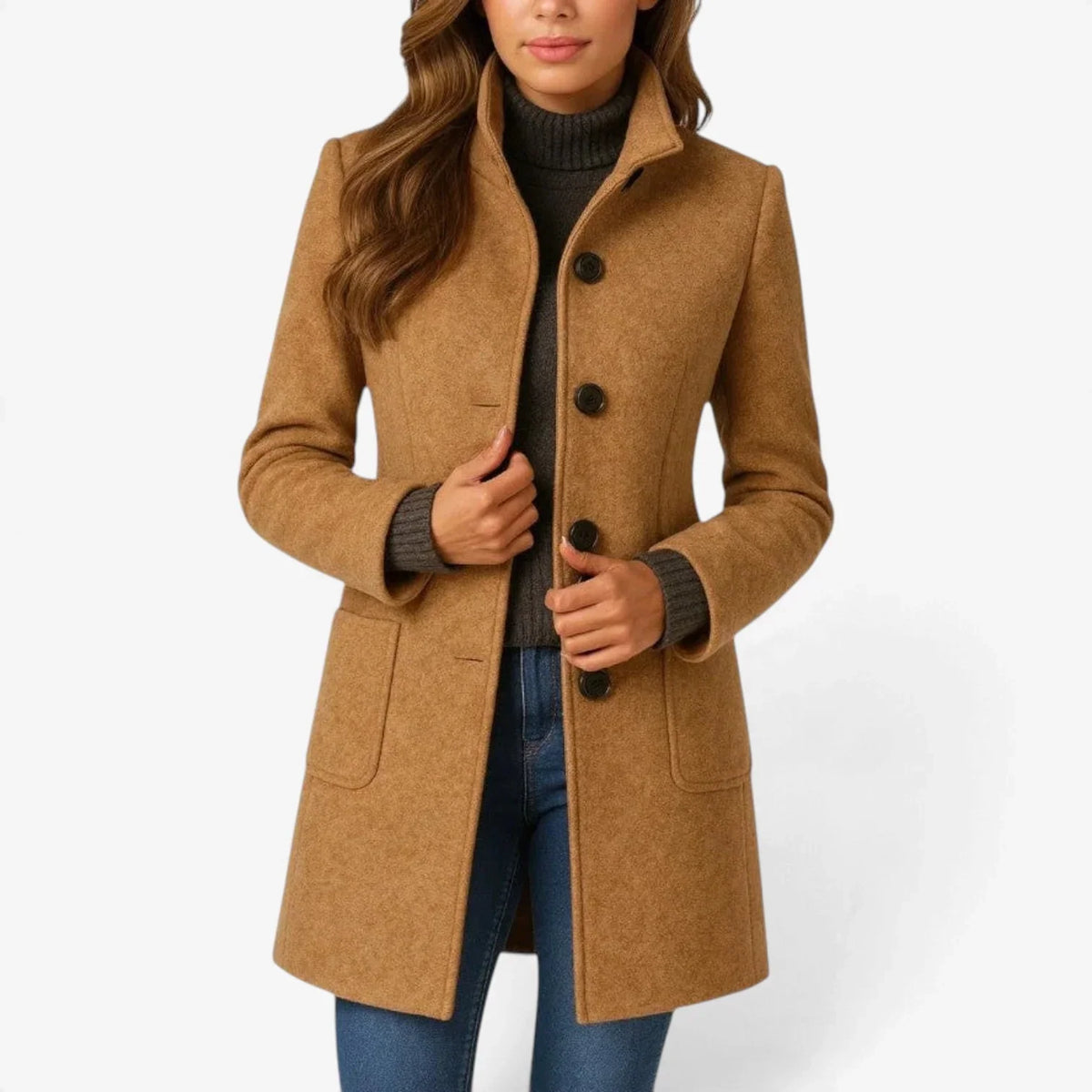 Rossella Balzano™ Versatile Charcoal Overcoat for Work and Weekend