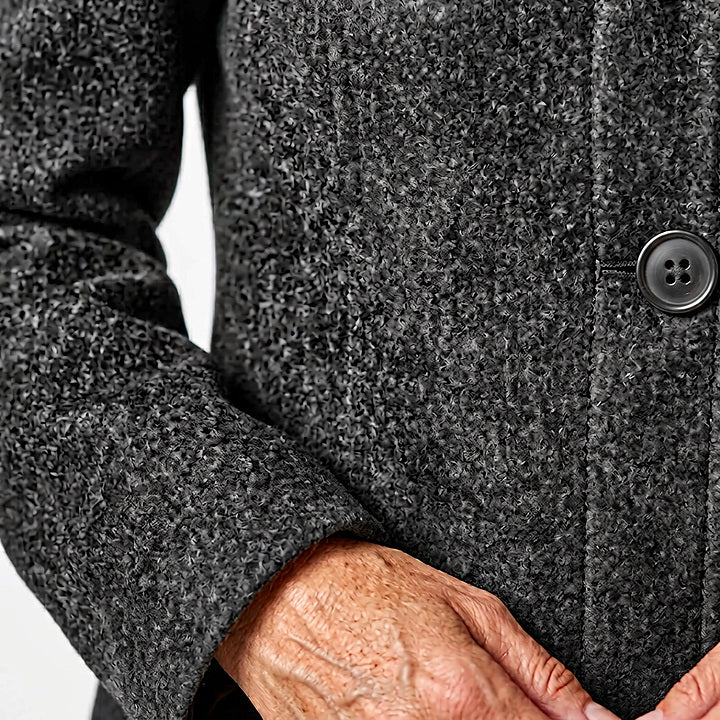 Rossella Balzano™ Versatile Charcoal Overcoat for Work and Weekend