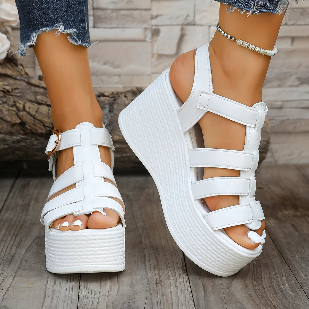 Sabina Argento™ Cushioned Wedge Sandals for All-Day Comfort