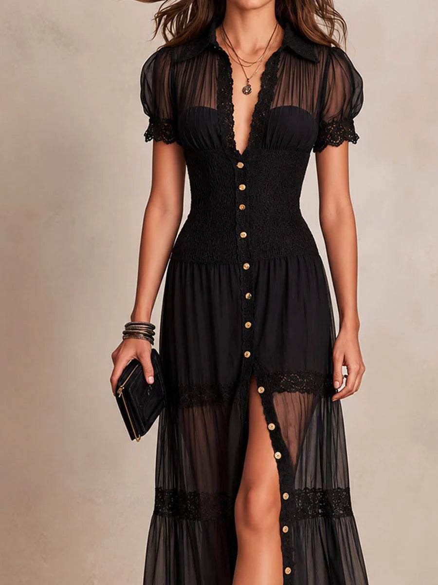 Sabina Astolfi™ Elegant Lace Maxi Dress for Special Occasions