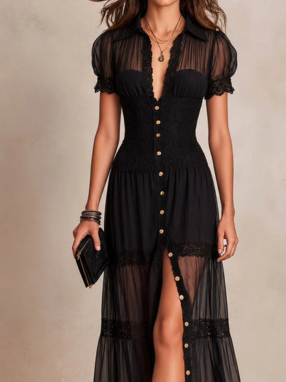 Sabina Astolfi™ Elegant Lace Maxi Dress for Special Occasions