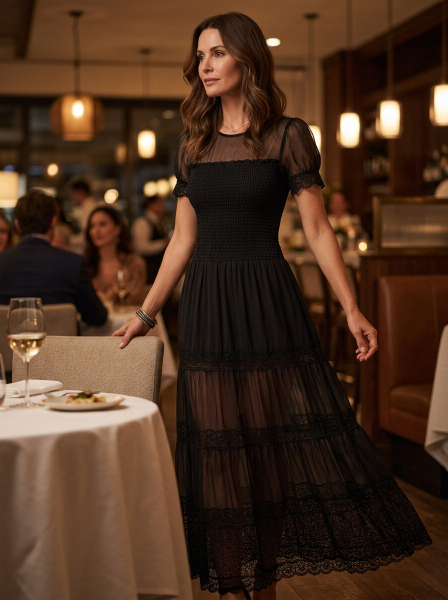 Sabina Astolfi™ Elegant Lace Maxi Dress for Special Occasions