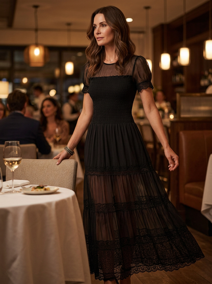 Sabina Astolfi™ Elegant Lace Maxi Dress for Special Occasions