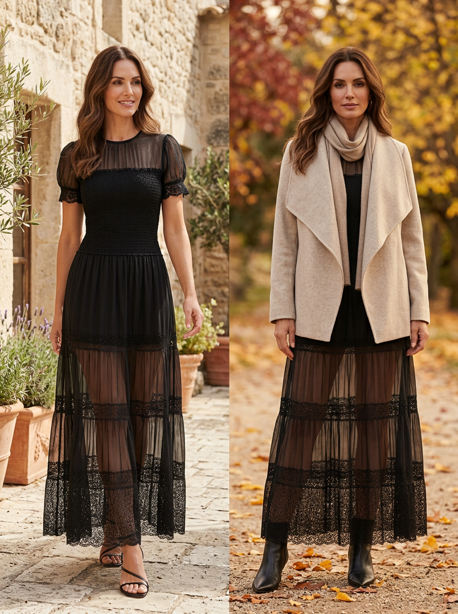 Sabina Astolfi™ Elegant Lace Maxi Dress for Special Occasions