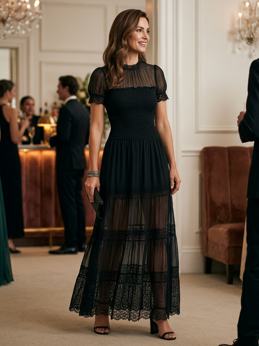 Sabina Astolfi™ Elegant Lace Maxi Dress for Special Occasions