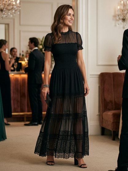 Sabina Astolfi™ Elegant Lace Maxi Dress for Special Occasions