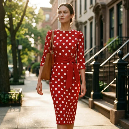 Sabina Azzolini™ Elegant Polka Dot Dress for Effortless Style