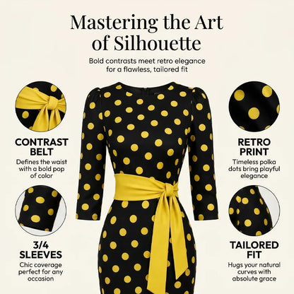 Sabina Azzolini™ Elegant Polka Dot Dress for Effortless Style