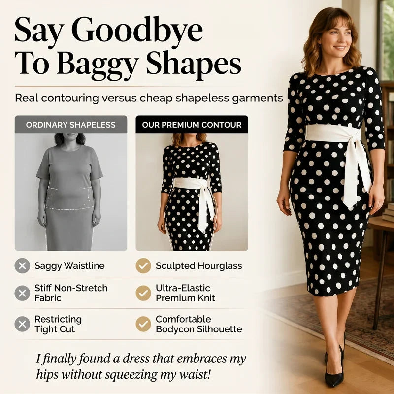 Sabina Azzolini™ Elegant Polka Dot Dress for Effortless Style