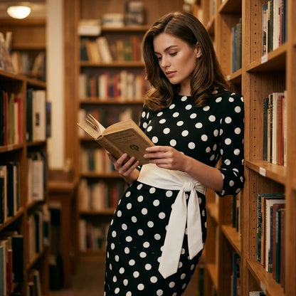 Sabina Azzolini™ Elegant Polka Dot Dress for Effortless Style