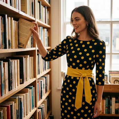 Sabina Azzolini™ Elegant Polka Dot Dress for Effortless Style