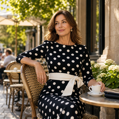 Sabina Azzolini™ Elegant Polka Dot Dress for Effortless Style