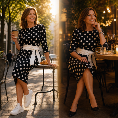 Sabina Azzolini™ Elegant Polka Dot Dress for Effortless Style