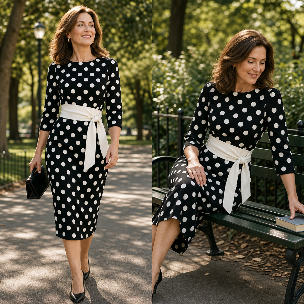Sabina Azzolini™ Elegant Polka Dot Dress for Effortless Style