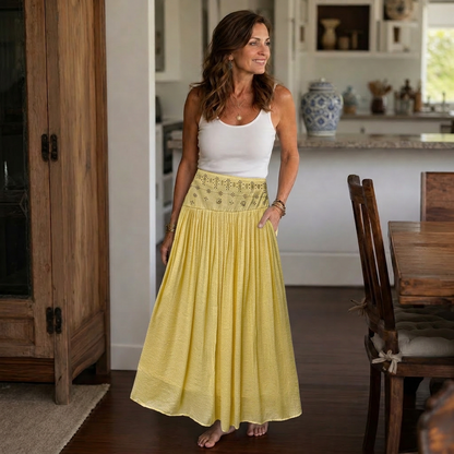 Sabina Perini™ High Waist Long Skirt for Flattering Everyday Style