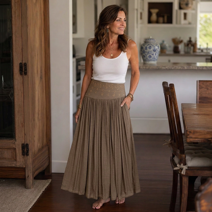 Sabina Perini™ High Waist Long Skirt for Flattering Everyday Style