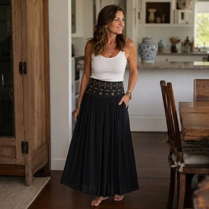 Sabina Perini™ High Waist Long Skirt for Flattering Everyday Style