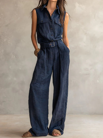 Sabina Varallo™ Belted Utility Jumpsuit for Effortless Style