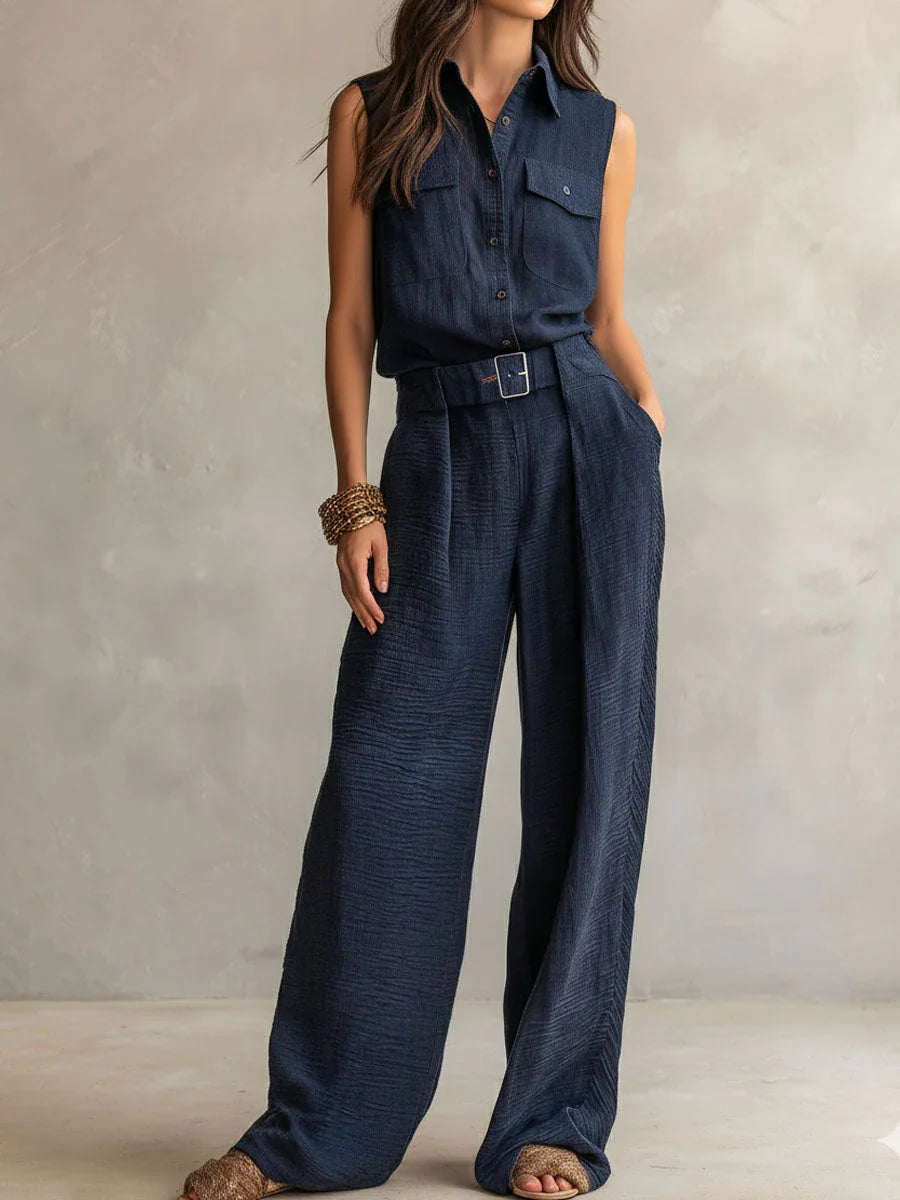 Sabina Varallo™ Belted Utility Jumpsuit for Effortless Style